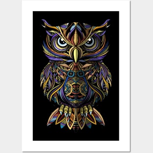 Owl mandala tribal art Posters and Art